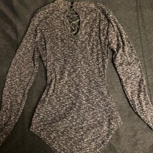 Mock neck ribbed bodysuit